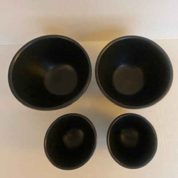 Anthropologie Matt Black 2 Cereal 2 Mini Latte Bowls - Picture 5 of 10